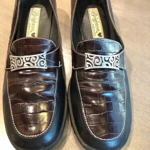 Brighton Sabina Brown Leather Loafers Size 8